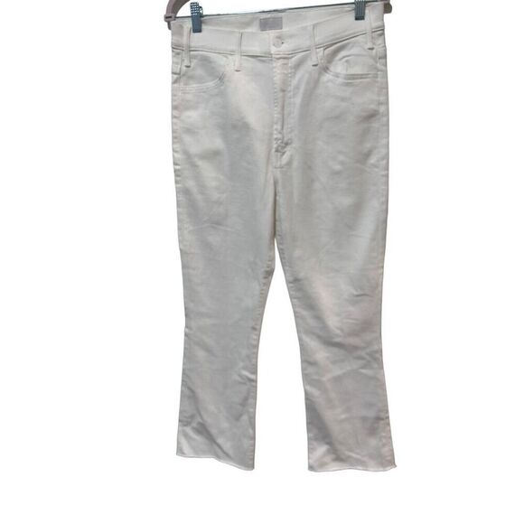 Mother NWOT The Hustler Ankle Fray White Jeans Flare Wide Leg Size 32 - Picture 1 of 13